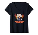 Minecraft Halloween Steve Run Ghasts Just Wanna Have Fun V-Neck T-Shirt