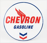 EDICOLA B24RD04 Accessoires - Metal Round Plate - Chevron Gasoline - Blanc Red B