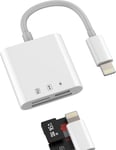 Lecteur Carte Sd Pour Iphone(2 En 1)Pour Apple Chargeur Adaptateur Mémoire Externes Appareil Photo Tf Memoire Card Micro Caméra Reader Pour Ipad Lightning Câble Jack Accessoire 14 13 12 11 Connecteur