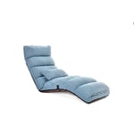 Floor Sofa Chair Reclining Large Size Floor Chair Adjustable Recliner Chairs for Adults Comfortable Memory Foam and Back Support Lounger Chair Memory Foam ( Color : Lake blue , Size : 175x53x18cm )