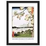 Utagawa Hiroshige Suijin Shrine And Massaki On The Sumida River Painting Artwork Framed Wall Art Print A4