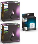 Philips Hue - 2x Lily XL Spot Light & Bridge - Bundle