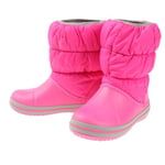 Crocs Winter Puff Boot Kids Fashion, Electric Pink/Light Grey, 12 UK Child