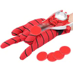 WINBST Spider Man Toy, 7 Pieces Web Disc Blaster Glove, Kids Cosplay Glove Hero Launcher Wrist Toy Set Great Gift for Spiderman Fans