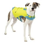 Kurgo Surf n' Turf Gilet de Sauvetage pour Chien, Gilet de Sauvetage pour Chien, Gilet de flottaison pour Chiens, PFD, réfléchissant, réglable, Bleu/Vert, Taille S