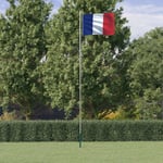 vidaXL Frankrikes flagga och flaggstång 6,23 m aluminium 3147093