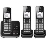 Panasonic KX-TGD323 Cordless Home Phone - Answering Machine - Black (3 Headsets)