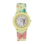 Prinzessin Lillifee Montre Fille Enfant Quartz Analogique, avec Bracelet Textile, Jaune, 3 bar Etanchéité, Livrée dans une boîte cadeau Montres, 2037729