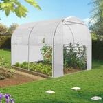 Serre tunnel de jardin 4 saisons 6M² blanche gamme maraîchère ROMA 2x3M