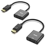 BENFEI Adaptateur DisplayPort vers VGA,DP vers VGA plaqué Or (mâle vers Femelle) Compatible pour Lenovo, Dell, HP, ASUS,Lot de 2