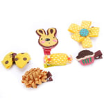 Cute Baby Girls Hair Clips Handmade Fabric Bowknot Crown Hai