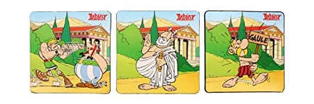 SD Toys Asterix Olympic Games Coasters, Cork, Multicoloured, 3 x 9 x 9 cm, Pack of 6