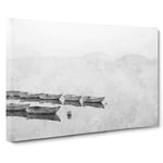 Boats on a Placid Lake Canvas Print for Living Room Bedroom Home Office Décor, Wall Art Picture Ready to Hang, 30 x 20 Inch (76 x 50 cm)