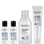 Redken Acidic Bonding Concentrate 2x Mini Shampoo 75ml, Conditioner 300ml and Leave-In Treatment 150ml Bundle (Worth £64.25)