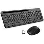 LeadsaiL Ensemble de souris sans fil, souris et clavier ergonomiques, clavier et souris sans fil de taille standard, disposition QWERTZ, touche silencieuse, MacOS, ordinateur portable