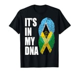 Saint Lucian And Jamaican Vintage Heritage DNA Flag T-Shirt