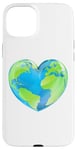 Coque pour iPhone 15 Plus Globe terrestre en forme de cœur