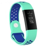 Fitbit Charge 3 andningsbart klockarmband i silikon i två färger - Cyan / Blå