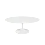 Knoll - Saarinen Low Round Table For Outdoor, H: 38 cm, Ø 107 cm, Vitt underrede - Soffbord utomhus - Eero Saarinen - Vit - Metall/Plast