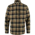 Fjällräven Mens Värmland Heavy Flannel Shirt (Brun (DARK SAND-DARK NAVY/227-555) Large)