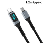 LED Display 100W USB Typ C till USB C-kabel för IPhone book IPad Black 1.2m