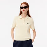 Lacoste Polo coton côtelé fabriqué en France Taille 42 Blanc/vert/jaune