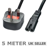 Black Replacement Power Cable Lead Figure 8 C7 UK Power Cable FOR XBOX one