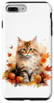 Coque pour iPhone 7 Plus/8 Plus Cute Fall Cat With Autumn Pumpkins For Girls And Cat Grandma