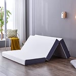 Inofia Folding Mattress Small Double,15cm Memory Foam Foldable Mattress, Guest Folding Mattress with Washable Cover,Foldable in Three,Bed in a Box,100-Night Home Trial(S Double(120x190x15cm))