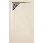 Receveur de douche 90x110 cm extra plat TRINITY beige en résine minérale grille à Gauche