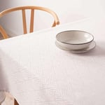 BELUM 31990C Nappe Anti-Taches Jacquard Taille 155 x 155 cm Nappe Anti-Taches Toucher Extra Douce Couleur Blanche Nappe Tissu 70% Coton 30% Polyester