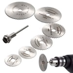 7Pcs/set HSS Circular Saw Blade Power Rotary Tool Woodworking Cutting Carving