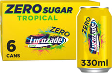 Lucozade Zero Fizzy Drink, Tropical Flavour, Sugar Free, Low Calorie, 6 Pack,