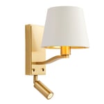 Endon 69092 Harvey Double Wall Light, brushed satin gold