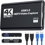 Carte De Capture Vidéo, Carte De Capture Usb 3.0, Sortie Hdmi 4k En Boucle, Enregistreur Vidéo 1080p 60fps Pour Xbox Series X/S, Xbox One X/S, Ps4,Obs,Caméra, Jeux, Streaming,Diffusion