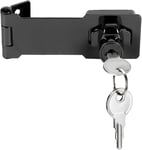 Loquet De Verrouillage Cadenas À Clé Pour Porte Tiroir Placard Serrure À Clé Pour Armoire Meubles Boîte Aux Lettres Placard, Noir 4 Inch