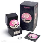 The Wand Company Original Poké Ball Authentic Replica - Realistic, Electronic, Die-Cast Poké Ball with Display Case Light Features – Officially Licensed by Pokémon (Love Ball)