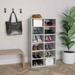 vidaXL Shoe Rack Concrete Grey 54x34x100 cm Chipboard