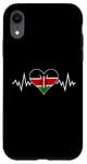 Coque pour iPhone XR Drapeau Kenya Vintage Heart Beat Kenya Pulse Line