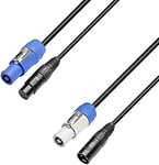 Adam Hall Cables, 3 STAR H PCON D 0300, Hybrid Cable, Power and DMX, XLR 3-pole x Adam Hall K4CPFIN and OUT, 3 m