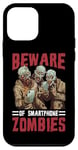 Coque pour iPhone 12 mini Beware Of Smartphone Zombies Dictons drôles numériques