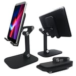 Phone Stand, Foldable Phone Holder Adjustable Desktop Stand Compatible with Nintendo Switch, iPhone 11 12 Pro Max, & All Phones (Black)