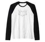 Skeleton Hands Heart Spooky Retro Love Raglan Baseball Tee