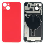 Vitre Arrière pour iPhone 14 Plus Rouge avec Support et NFC