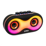 Party Light & Sound - PARTY-OWL - Lighted portable owl speaker system on battery - Bluetooth, USB, MicroSD and AUX - Matt black