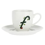La Porcelaine Blanche - Tasse à Café avec Soucoupe Lettre 'F' dans Gift Box - Solotua - Mobilier Maison, Thé, Café et Petit-déjeuner - Porcelaine - 90 CC