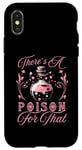 Coque pour iPhone X/XS T-shirt d'Halloween rose « There's A Poison For That Potion Bottle »