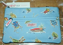 New Cath Kidston Kids Double Zip Pencil Case Pouch Cosmetic bag blue bugs