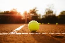 Tennis ball inside service box