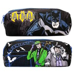 Batman Riddler & Penguin Rectangular Pencil Case Zipped Black Arkham Asylum